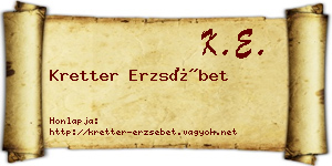 Kretter Erzsébet névjegykártya