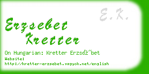 erzsebet kretter business card